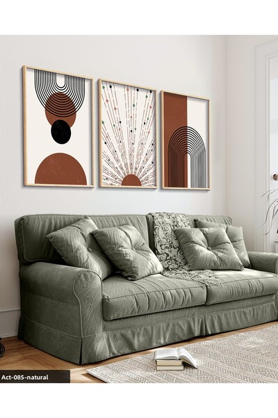 Evinemoda Абстрактни мотиви 3-частна картина с дървена рамка