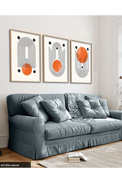 Evinemoda Αφηρημένα μοτίβα 3 τεμάχια ζωγραφική με ξύλινο πλαίσιο