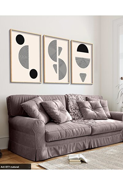 Evinemoda Modele geometrice abstracte 3 piese pictură înrămată cu lemn