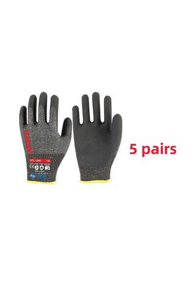 Starline 5 Pairs of Stl-1040 Foam Nitrile Anti-Cut Gloves Size 10