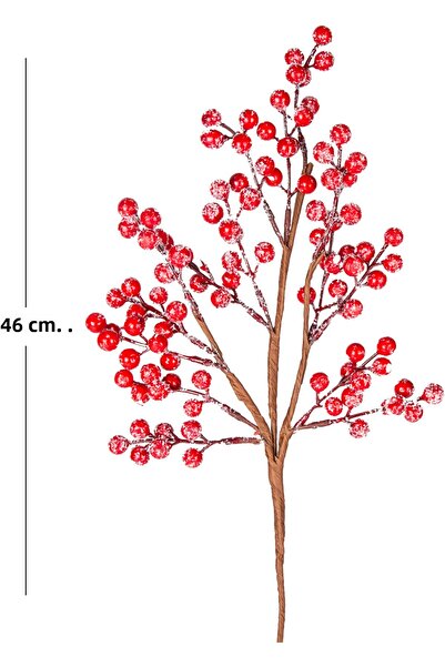 Herdekora Christmas Ornament, Pike Berry Kokina, Red - Snowy, 46 cm