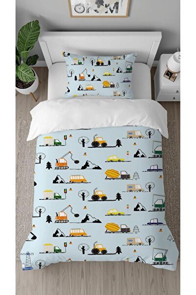 GREENDECOR Car Tractor Scoop Road Patterned Digital Printed Specially Designe...