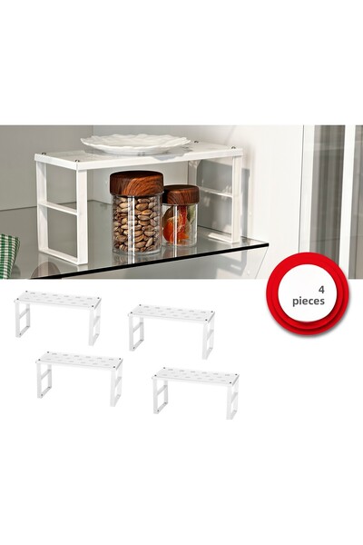 Tidy Home 4 قطع منظم خزانة الملابس صغير الحجم، رف لتنظيم الأكواب ومستحضرات ال...