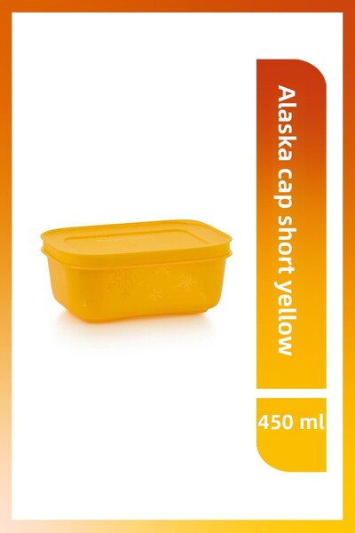 Tupperware Alaska Yellow Storage Container - 450 Ml, Short Body Freezer