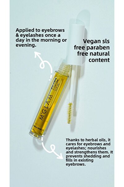 MGLAM مصل الحواجب والرموش بمحتوى طبيعي ونباتي - تكثيف وتطويل