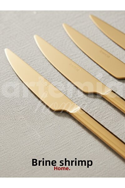 Artemia Home Artemia Piedra Gold Food Knife 6 Pieces | 18/10 Stainless Steel | Premium Gold Series