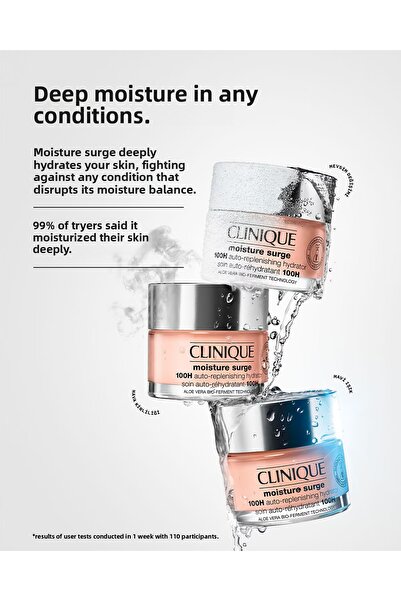 Clinique Moisture Surge 100H Auto-Replenishing Hydrator, 30 ml-Gel Crema Fata Intens Hidratanta