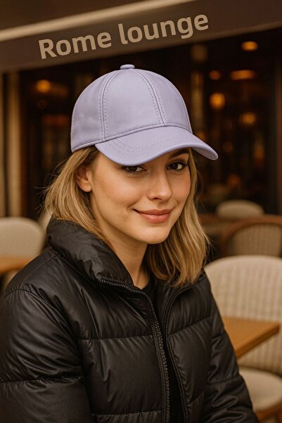 FELLMENS Șapcă de damă din piele artificială liliac