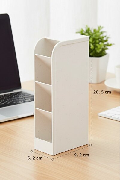MİMOZA PARK 2 Pieces 4-Compartment Multi-Purpose Desktop Organizer Pen Holder Brush Holder Makeup Organizer