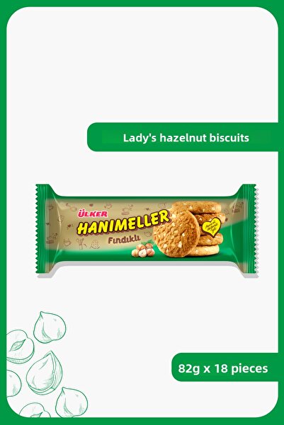 Ülker بسكويت هانيميلز بالبندق - 82 غرام - 18 قطعة