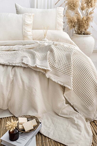 Çulha Serena Naturel, 100% Cotton, Double Muslin Bedding Set