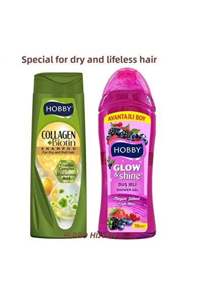Hobby Biotin+Collagen Shampoo Specifically for Dry and Lifeless Hair, Fruit Shower Gel