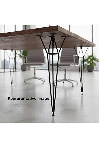 Badem10 Wind 4 Pieces 71 cm Black Metal Table and Coffee Table Leg Durable Furniture Support Riser Foot Modern