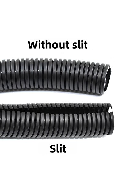 CevHers 14mm Slotted Spiral Hose 10 Meters Cable Hiding Insulation Pipe Flexible Black