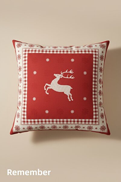 Anılsan 2 Pieces Deer Patterned Double-Sided Throw Pillow Cover - 45X45 cm Ch...