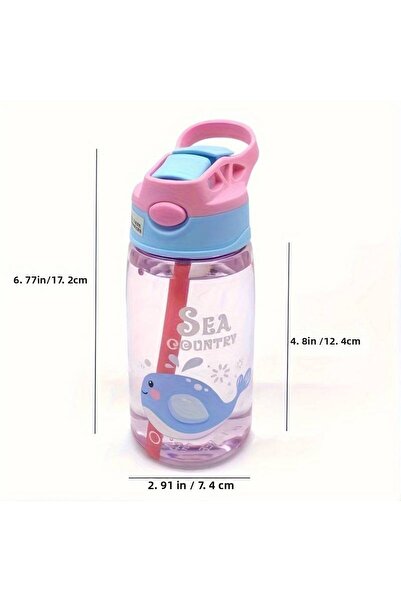 GlassySKY 480ml Cute Cartoon Water Bottle - Flask, Water Bottle and Portable Sports Water Cup