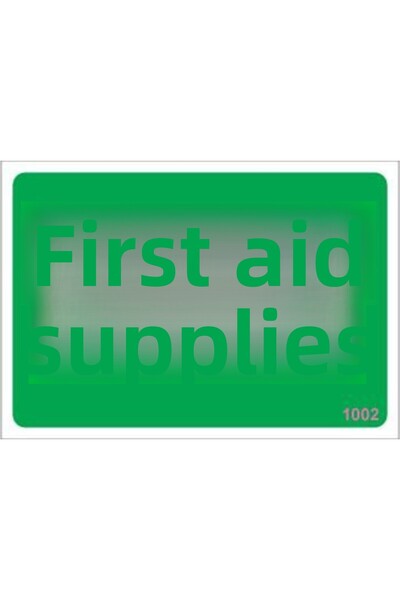 INURA GLOBAL علامة تحذيرية لمواد الإسعافات الأولية 17.5x25 الرمز: 1002