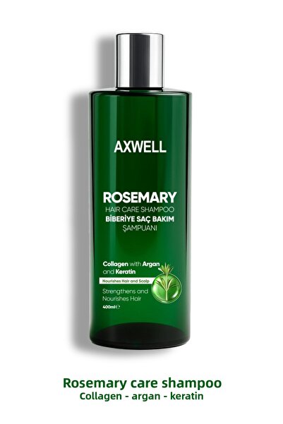 AXWELL 400 ml Rosemary Shampoo - Anti-Spill and Fast Growth with Keratin Argan and Collagen Content