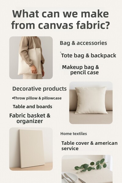 Morlay Ύφασμα καμβά, κατάλληλο για την κατασκευή τσαντών, καμβά, παντζούρι, κεντήματος, καμβάς και σκίαστρους. Πλάτος: 170 εκ.