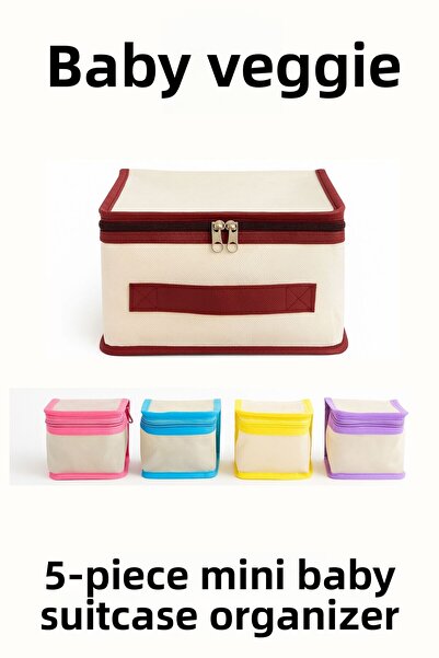 YEGGE 5-Piece Children's Room Baby Suitcase Organizer Set Unisex Bag Organizer