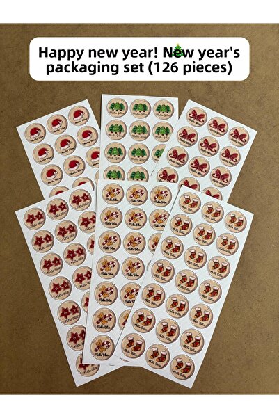 hdsticker 126Pcs Happy New Year New Year's Eve Sticker Label Set Gift Wrapping Packaging Decor P4