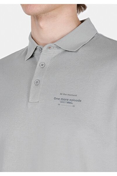 Colin's Regular Fit Polo Neck Plain Men's Gray Short Sleeve T-Shirt