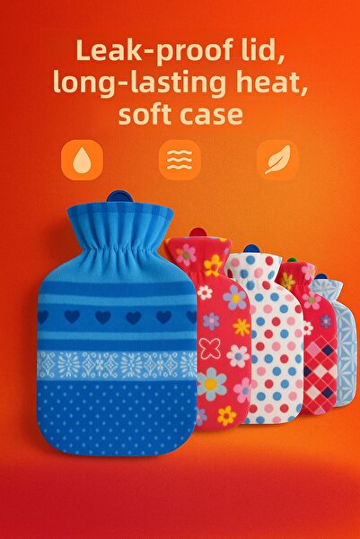REYYEN Safe Washable Fleece Covered Hot Water Bag 2Lt (Pattern Sent According to Stock)