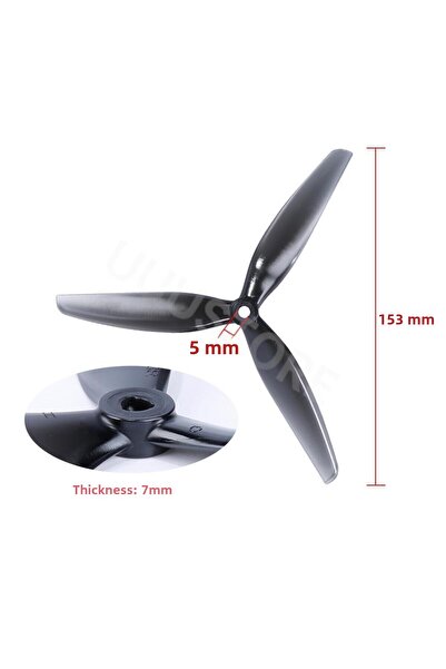 uuustore 4PCS HQProp 7X4X3 7040 7inch 3 blade/tri-blade Propeller Light Grey (2CW+2CCW) Poly Carbonate for...