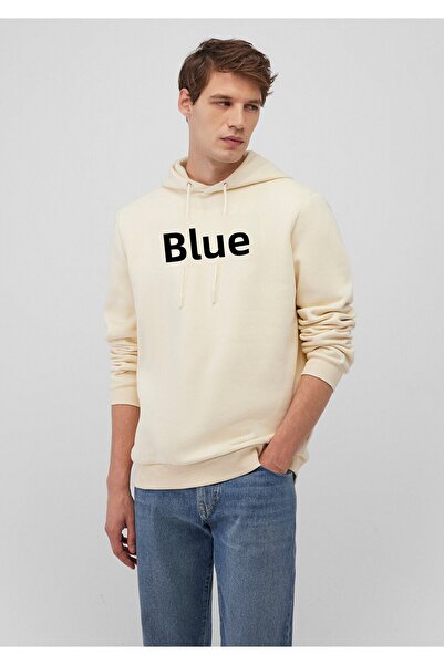 Mavi Logo Printed Hooded Beige Sweatshirt 0610941