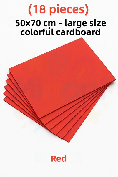 Minopi Red Color Cardboard 18 Pieces 50X70 cm Hard Cardboard Cardboard