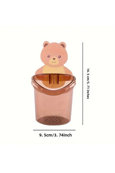 Single (1 Piece) Adhesive Bear Figured Toothbrush Holder Organizer and Hanger
