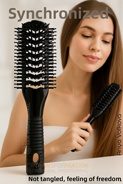 Transformacion مشط نانو لفك تشابك الشعر بطول 40 بوصة، ذو سطحين، هيكل من البلا...