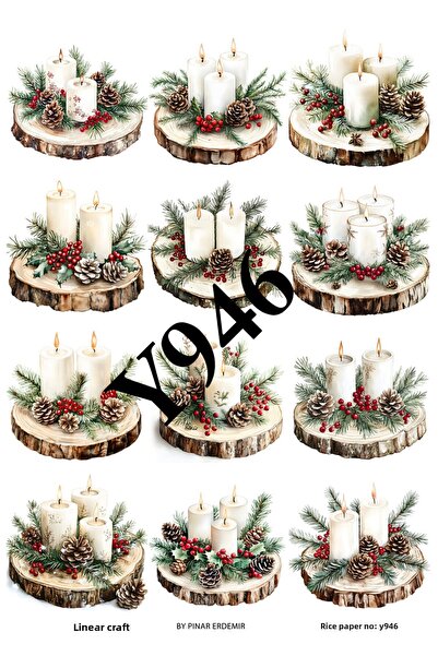 LİNEART New Year Pattern Rice Decopage Paper No:Y946- 29X42Cm
