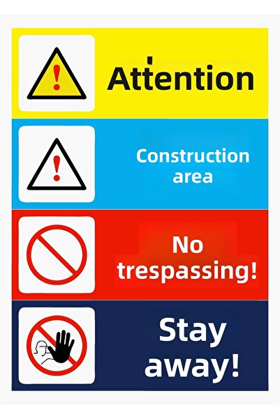 ZiPrinter تحذير: موقع البناء ممنوع الدخول دون إذن! استغبِ عنهم! لافتة تحذير م...