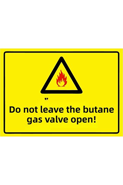 ZiPrinter لا تترك صمام الغاز مفتوحًا! لافتة تحذير من مادة PVC مقاس A4 21x30 سم