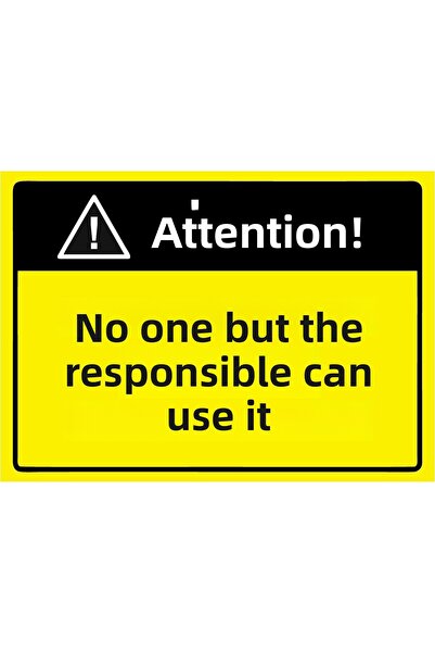 ZiPrinter انتبه! لافتة تحذيرية 'لا أحد إلا المسؤول يحق له استخدامها' مصنوعة م...