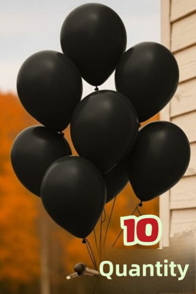 SkyPop 10 قطع بالون معدني مقاس 28 سم باللون الأسود، للحبيب، اليوم الخاص، عيد ...