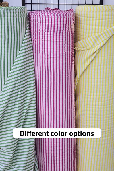 Morlay Βαμβακερό ριγέ λινό - Πλάτος: 290 εκ. - Κουρτίνα Τραπεζομάντιλο Κάλυμμα κρεβατιού Πανί Πικέ