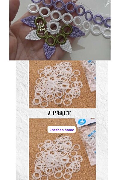 ÇEÇEN HOME 2 pachete de inele de dantelă de dimensiuni mari pentru ser (15 mm)