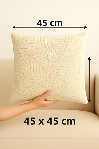Shadro Textile 2-Piece Furry and Patterned Throw Pillow Cover |   45X45 cm Stylish and Comfortable Premium Pillow