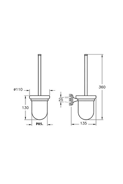 Artema A44948-Vitra Marin държач за тоалетна четка - за монтаж на стена - хром