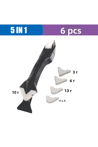 Choice مكشطة معدنية 5 في 1، مكشطة سيليكون 5 في 1، مجموعة أدوات إزالة مانع الت...