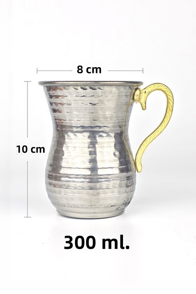 Binbir Trend Chrome Steel Ayran Cup – 300 ml (with Options for 1 / 10 / 30 / 50 Pieces)