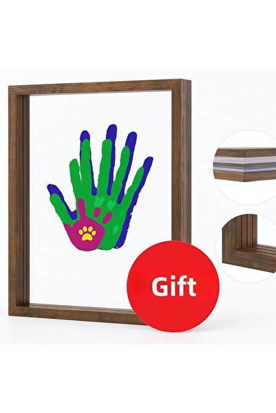 kalıcı anlar Wooden Family Handprint Frame Set with Gift