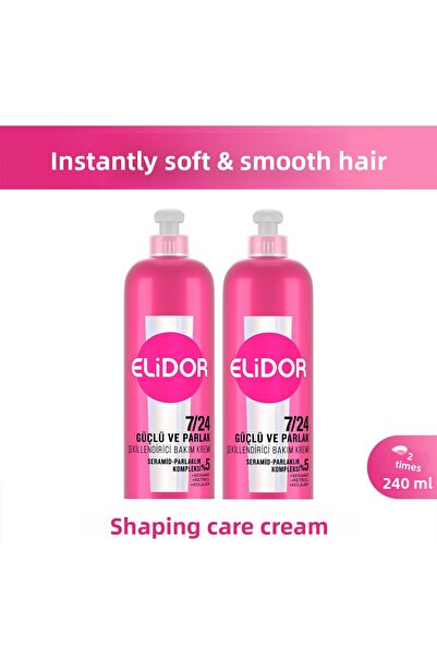 Elidor 7/24 Styling Hair Care Cream Strong and Shiny 240 ml X2