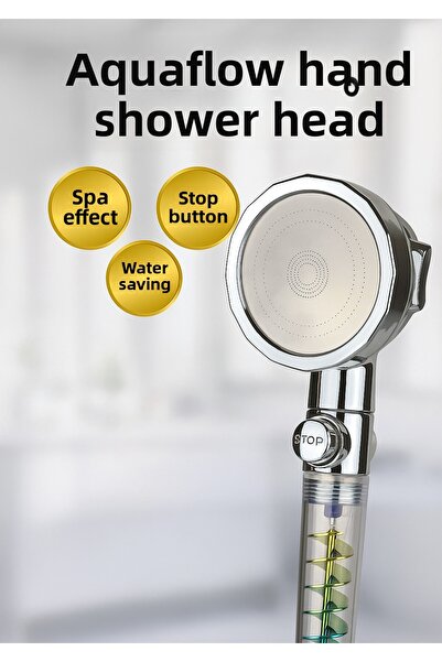 Teknoşık Duș de mână cu presiune Start Stop – Cap de duș confortabil pentru spa cu efect de ploaie, care economisește apă