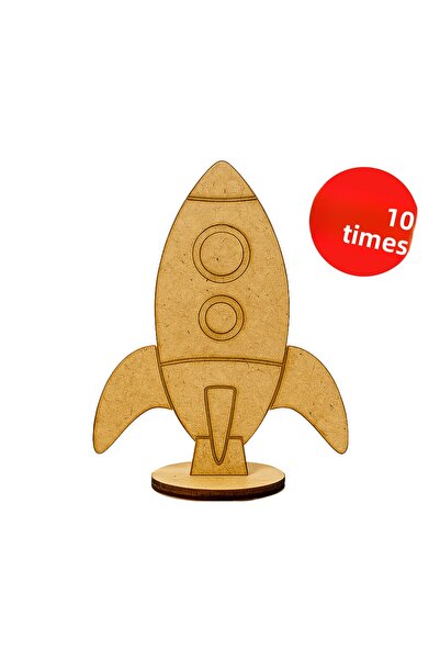 KİDOSE Rocket Design - Bulk Rocket Painting - Wooden Painting Set - Set of 10
