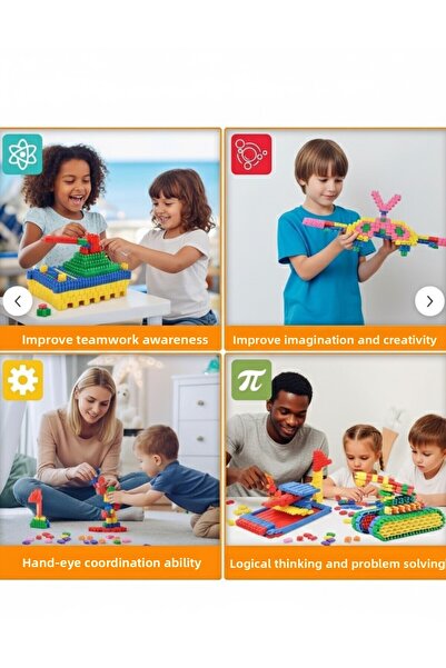 PlayZen Constructo Stem 100 Pieces - Educational Toy Building Toy Montessori Intelligence Game Building Blocks Set