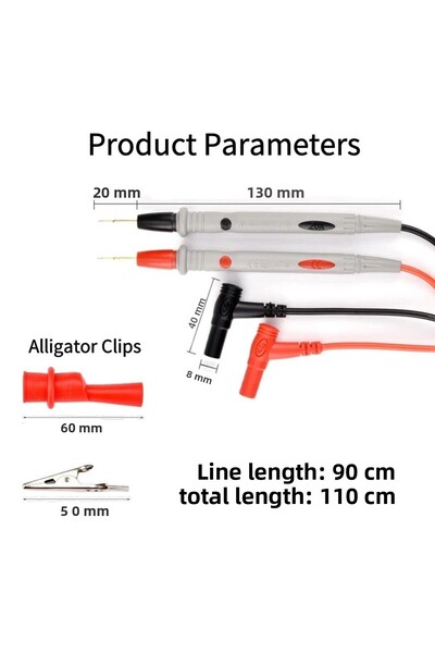 Choice 1000 فولت 20 أمبير 1000 فولت 20 أمبير مجسات اختبار مقياس متعدد، قابس ا...