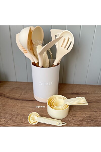 DGCHOME Arow Silicone Cooking Utensils Set Cream